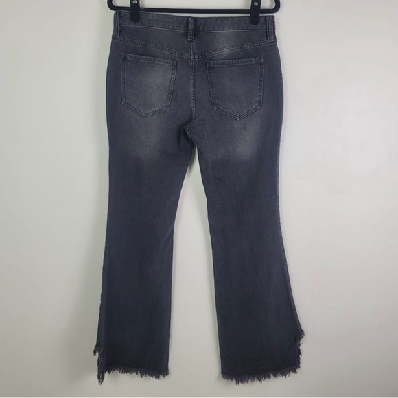 Free People We The Free Vintage Flare Jeans Black Size 28 Mid Rise Raw Hem - Picture 11 of 12
